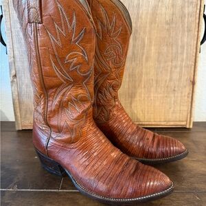 Vintage Men’s Dan Post Western Lizard skin Cowboy Boots